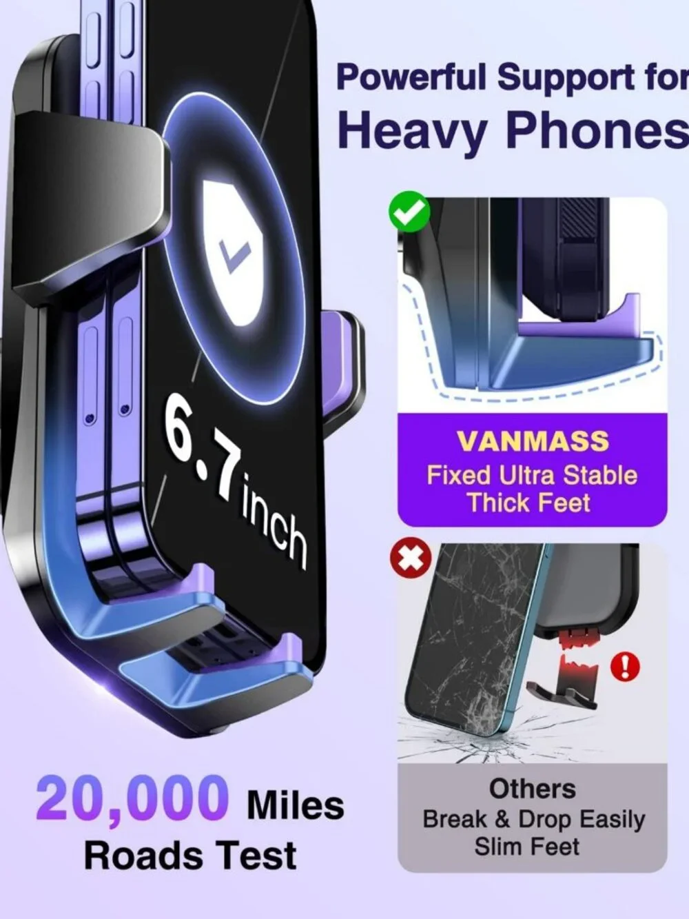 Ultimate Car Phone Mount - 85+ LBS Suction, Military-Grade Holder for iPhone 17